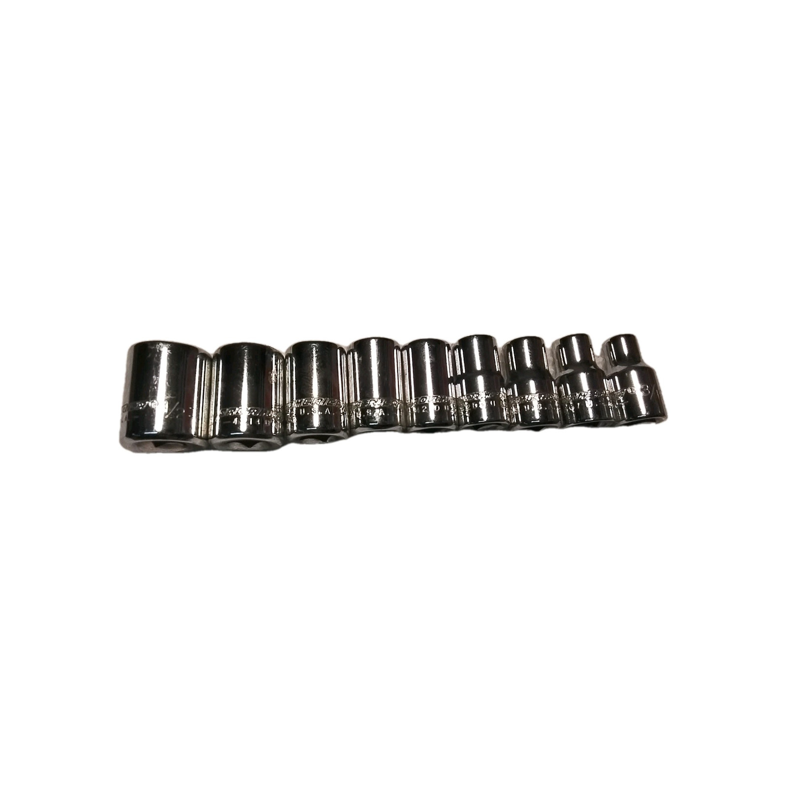 PROAMERCIAN 9PC 1/4″ DRIVE 6PT SAE SOCKET SET USA 🇺🇸