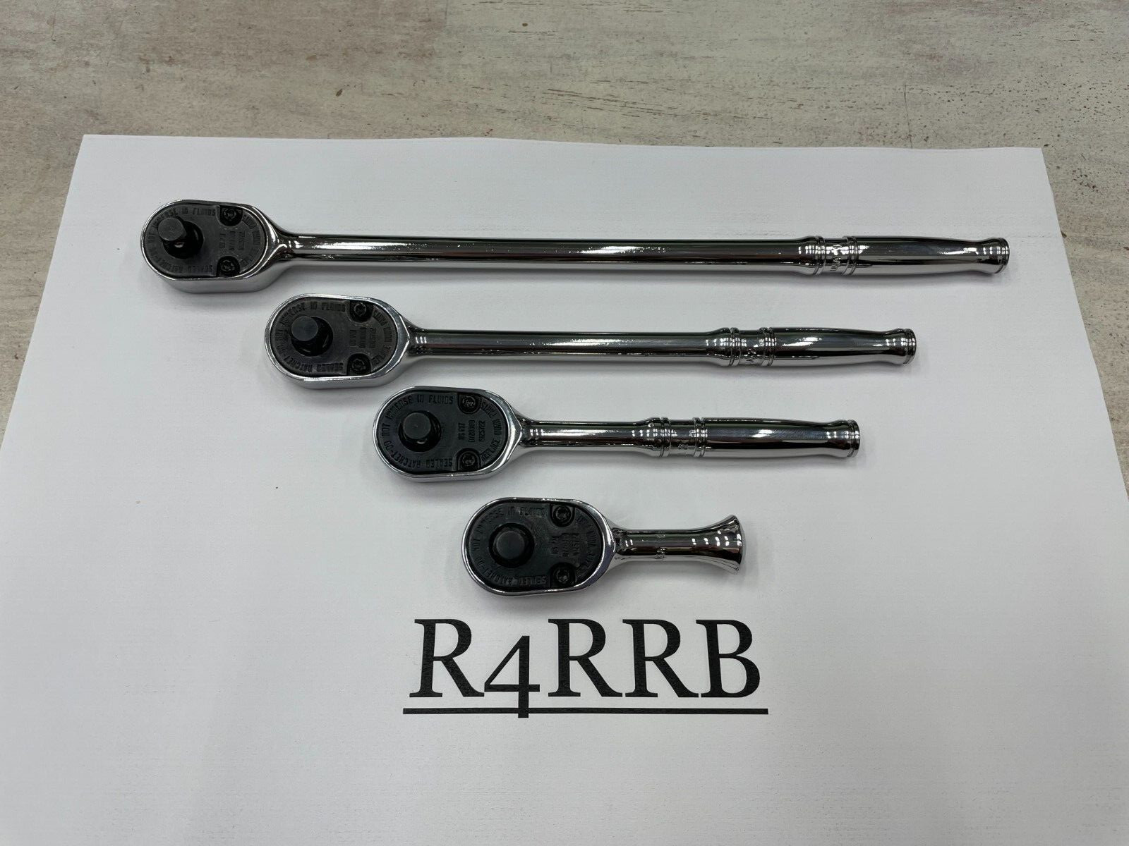 Snap-on Tools USA NEW 4pc 1/4″ Drive Fine Tooth Chrome Handle Ratchet Lot Set