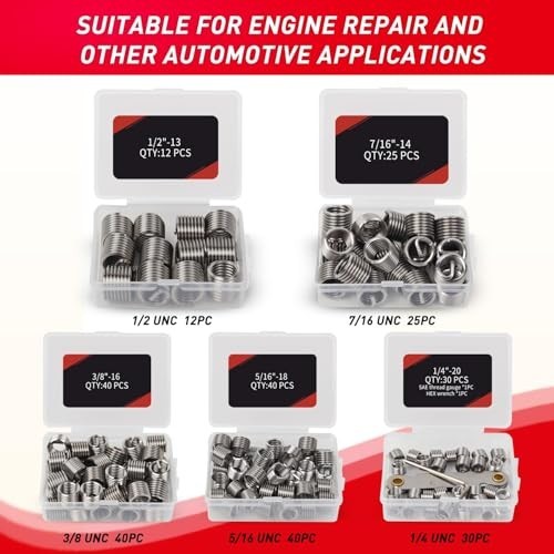 Thread Repair Kit 338 Piece SAE Metric HSS Drill Helicoil M5 M6 M8 M10 M12