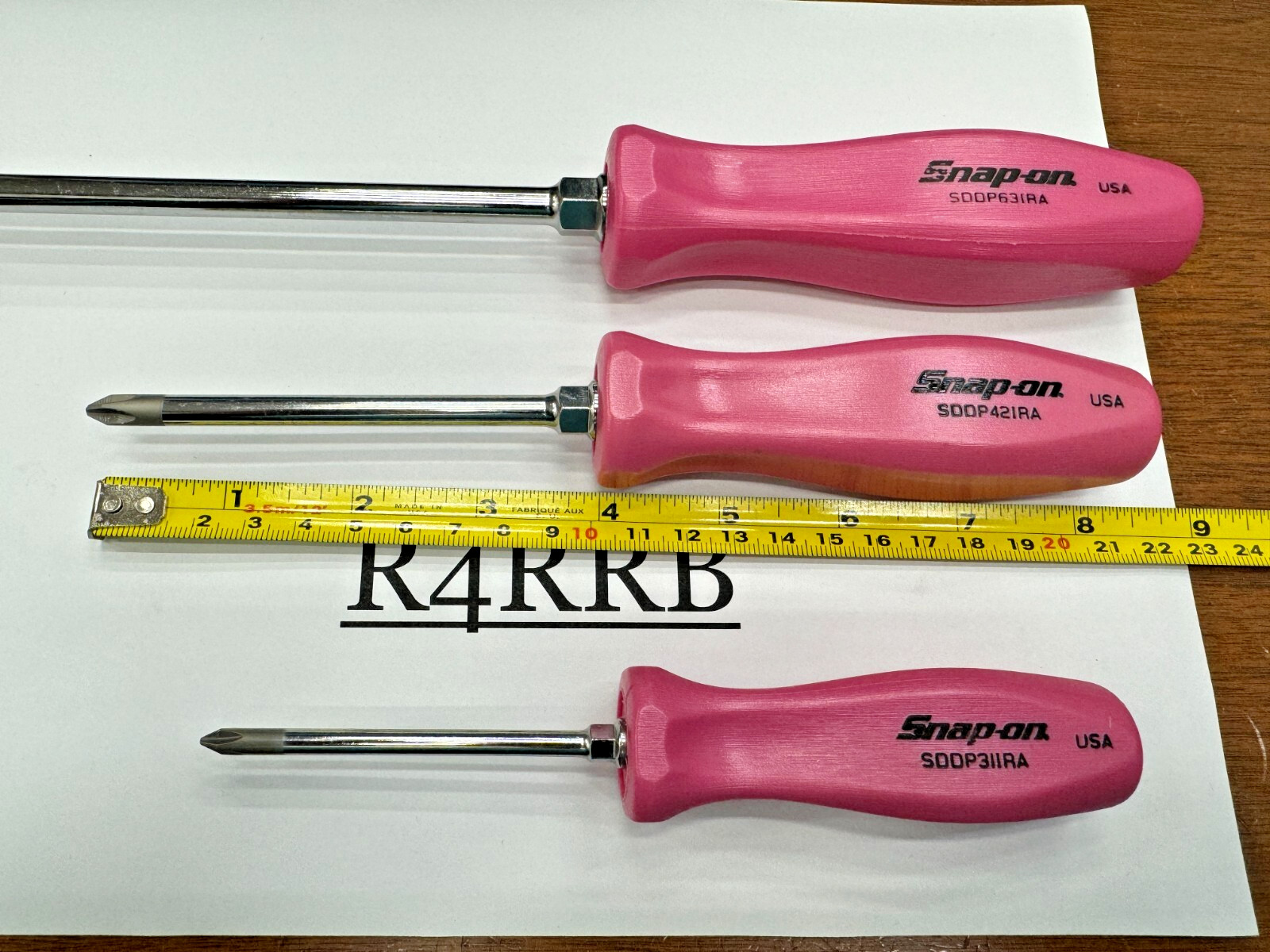Snap-on Tools USA NEW 3pc PEARL PINK GRIP PHILLIPS P1 P2 P3 Screwdriver Lot Set