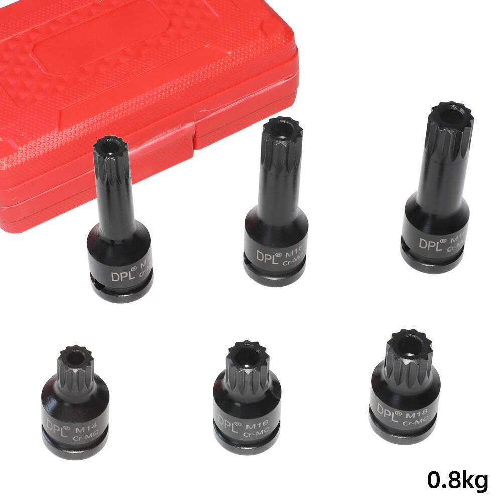 vw audi 6pc 1/2″ DR Impact Star Torx Bit Socket Set T55 T60 T70 T80 T90 T100 M14