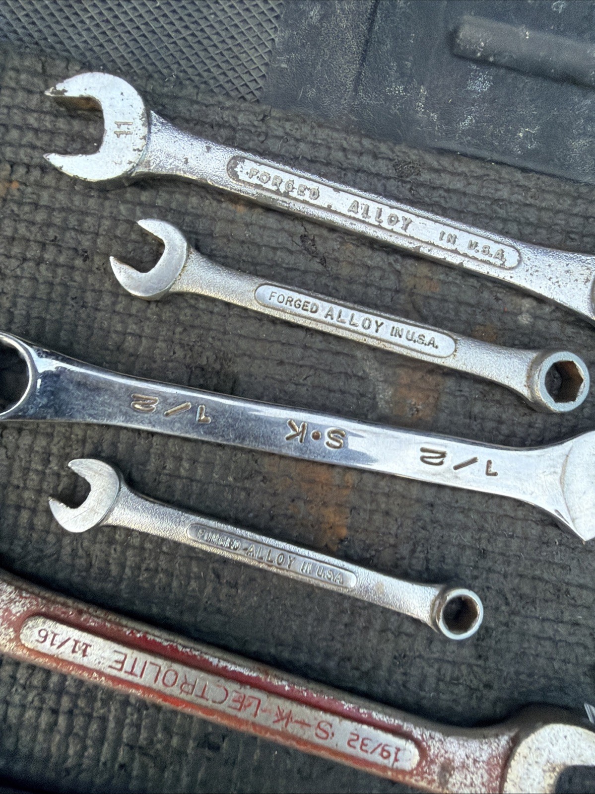 SK Tools USA S-K Large Wrench Lot 17pcs 1 Broken Rest of C-26 C-30 SAE Metric Tr