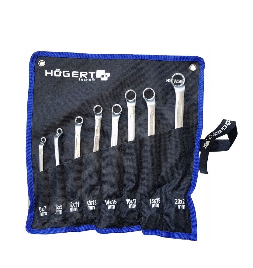 Bi-hexagonal Ring Spanner 8 pcs Set 6 – 22 mm Germany Quality HT1W598 of Hogert