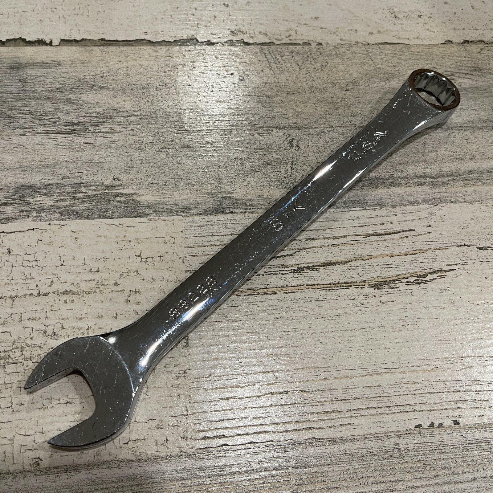 SK Hand Tools 88226 13/16” 12pt SuperKrome Combination Wrench USA Made 10″ Long