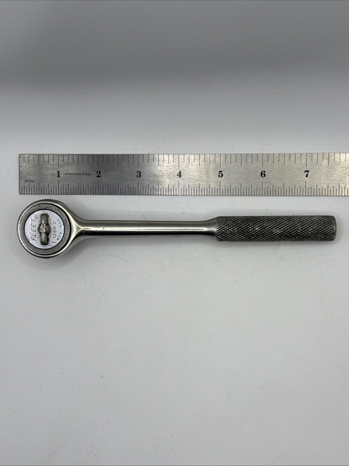 Fleet Tools USA 1260-2 7.5″ Length Reversible Ratchet 3/8″ Drive Knurled Handle