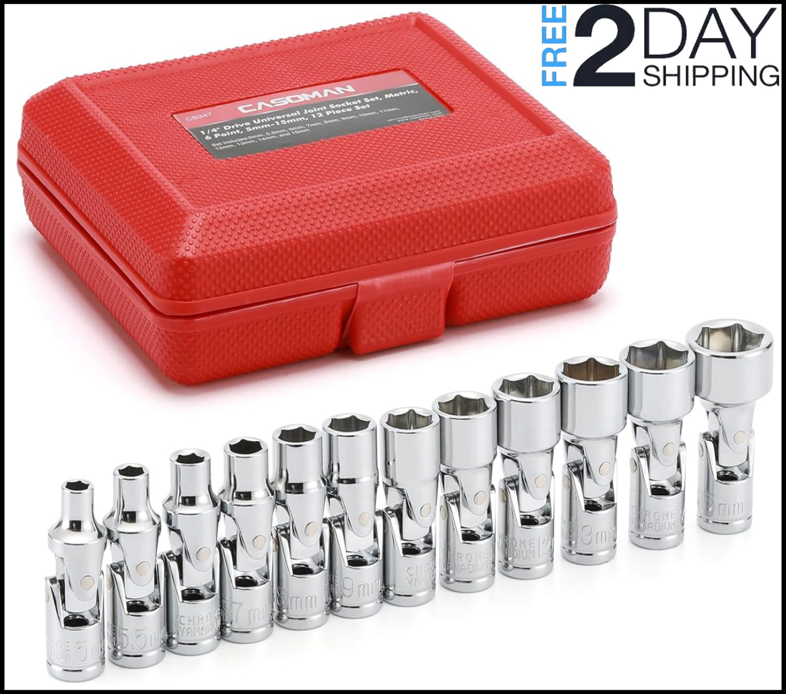 Flex Socket Set Gearwrench Swivel Socket Set Metric 1/4 Inch Drive 6 Point 12 PC