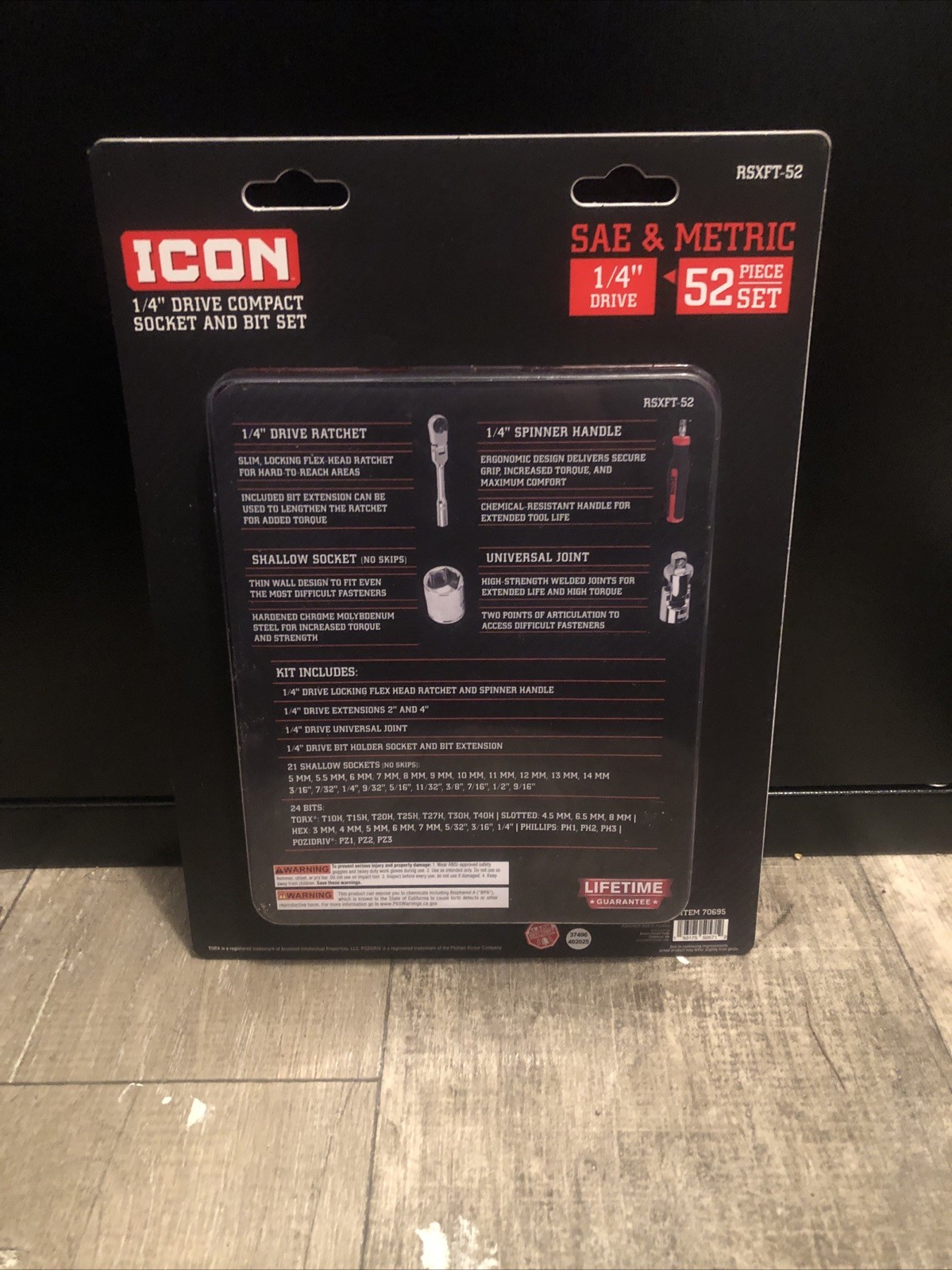 NEW ICON 1/4 in. Drive Compact Socket and Bit Set, 52-Piece RSXFT-52