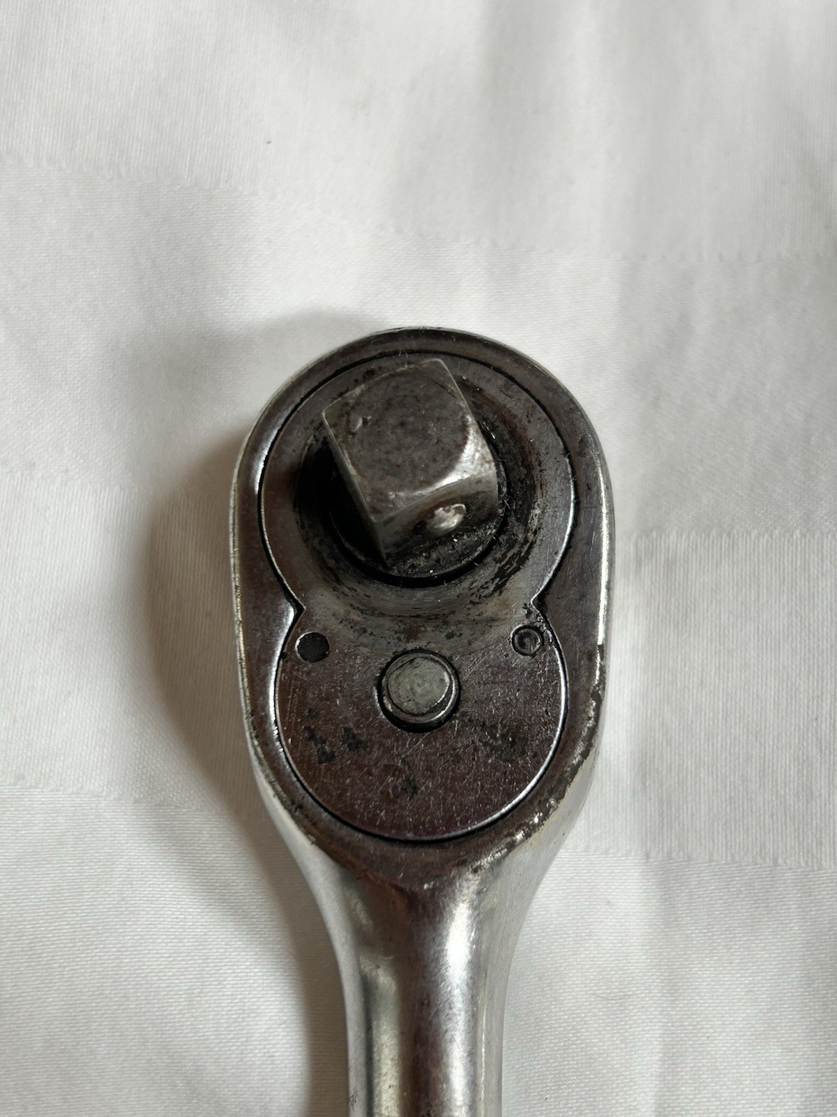 Snap On Tool 3/8 Drive Socket-Ratchet F726 Black Hard Handle 8” Long Unmarked