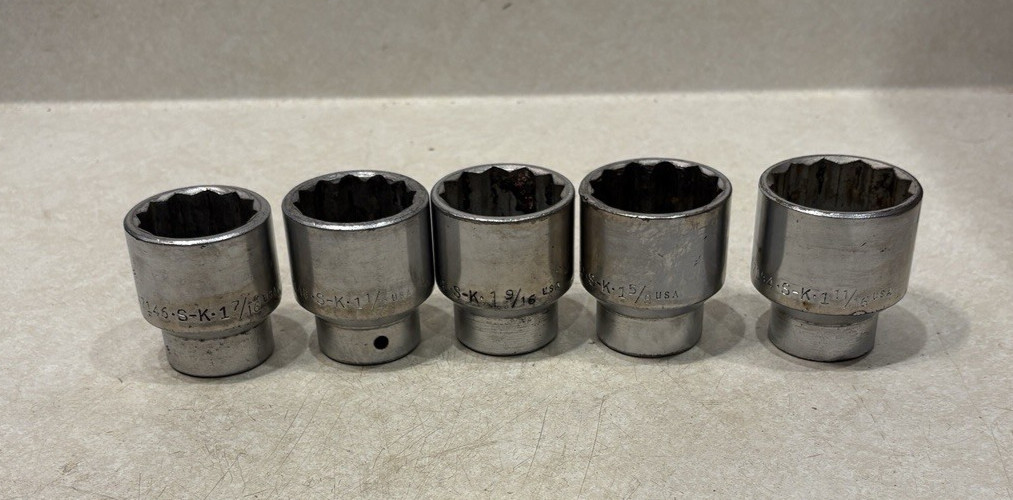 S-K Tools 3/4″ Drive Sockets 47154, 47152, 47150, 47148, 47146 1-7/16 to 1-11/16