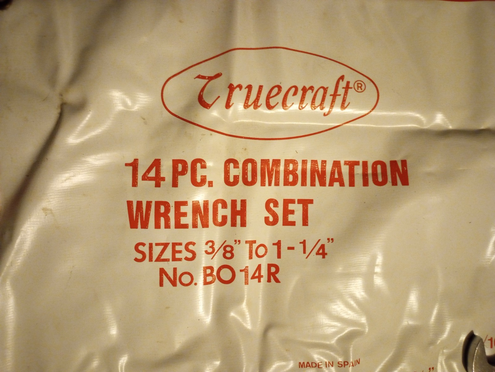 Vintage Truecraft 14 Piece Combination Wrench Set Sizes3/8″ To 1-1/4″ #BO14R