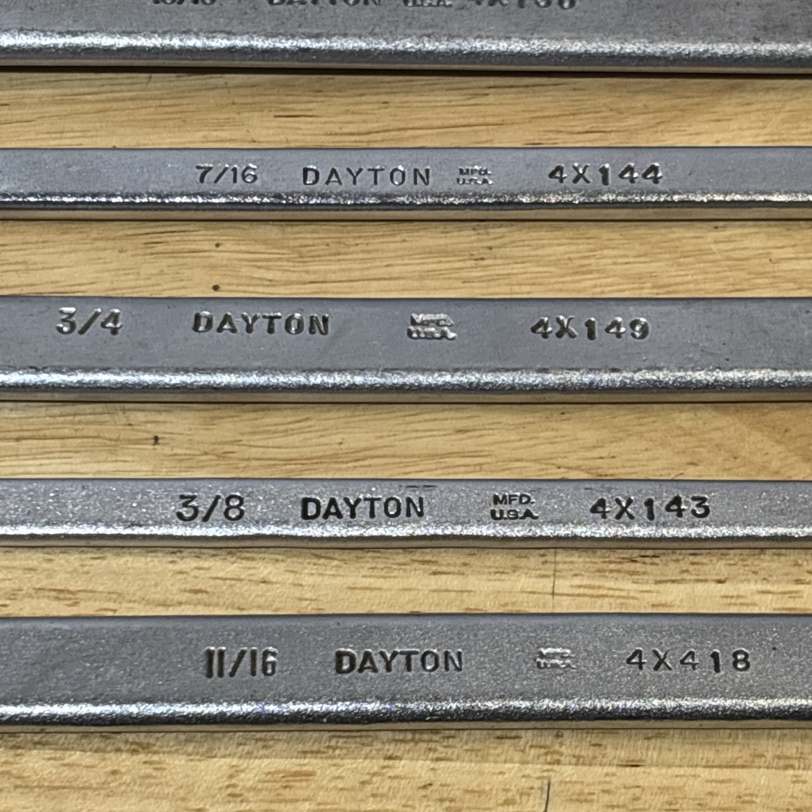 Dayton SAE Combination Wrench Set 12 Point 3/8″ to 1″ Vtg USA
