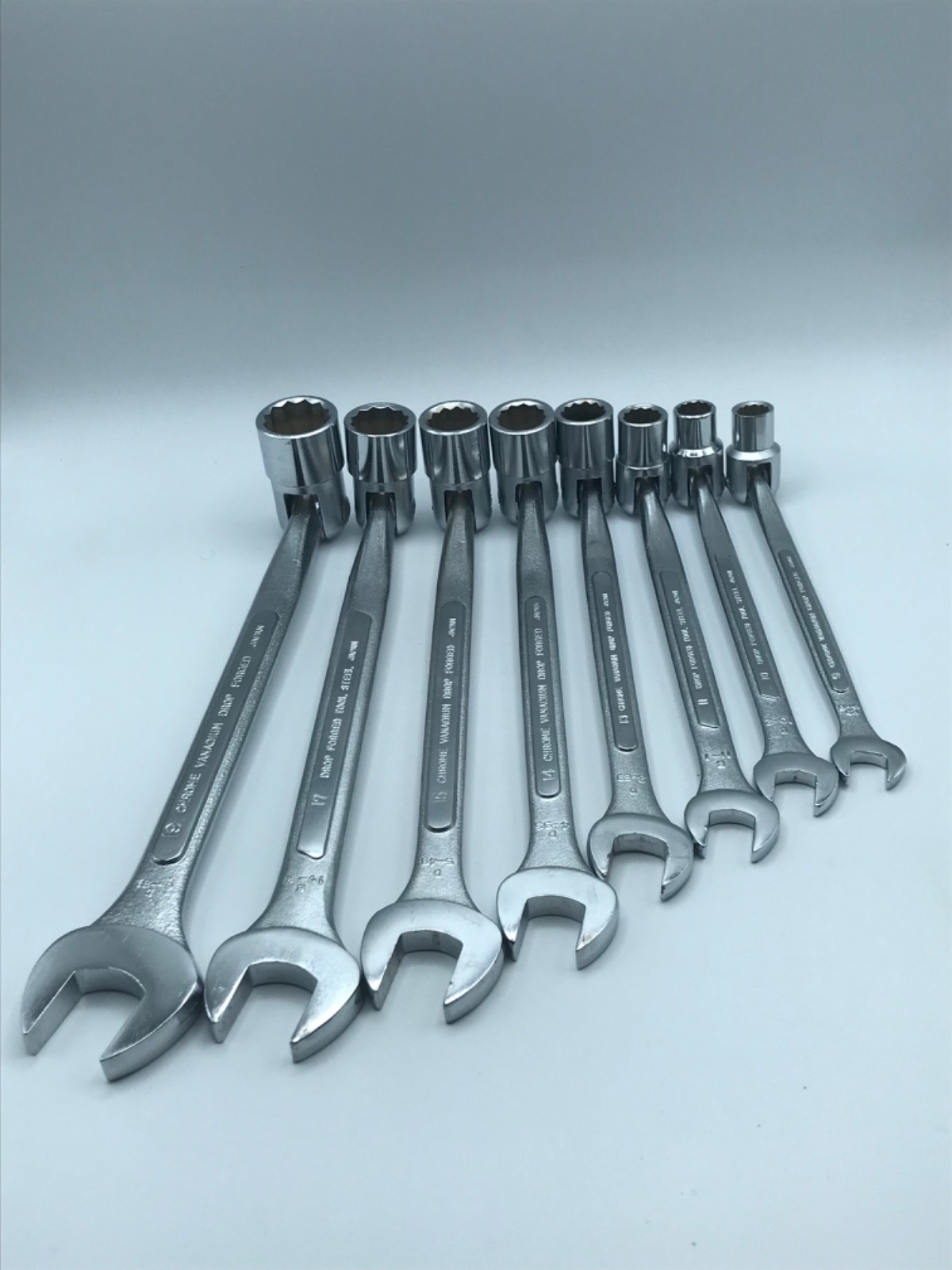 Vintage Truecraft Metric, Saltus, Flex Head, 12 Point, Wrench 8-Piece Lot