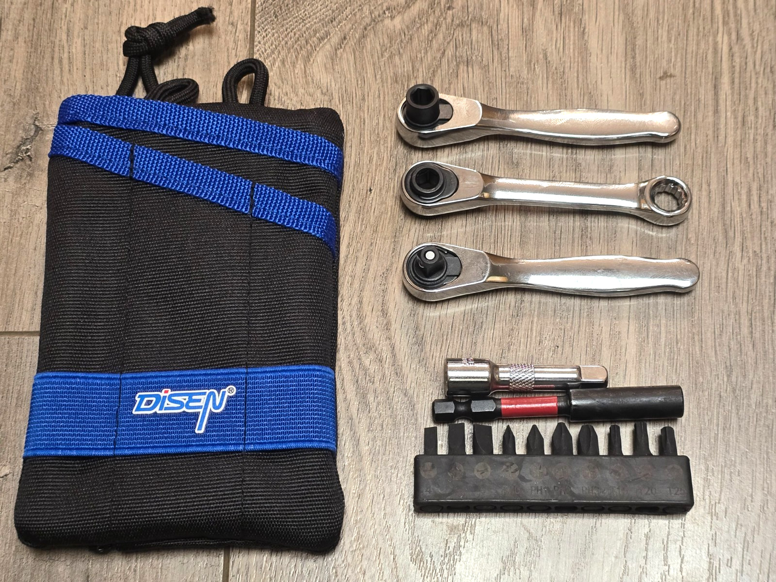 Disen Micro Ratchet Tool Set 1/4″ Hex Bit Ratchet + 1/4 Sq Ratchet w/Bits & Case
