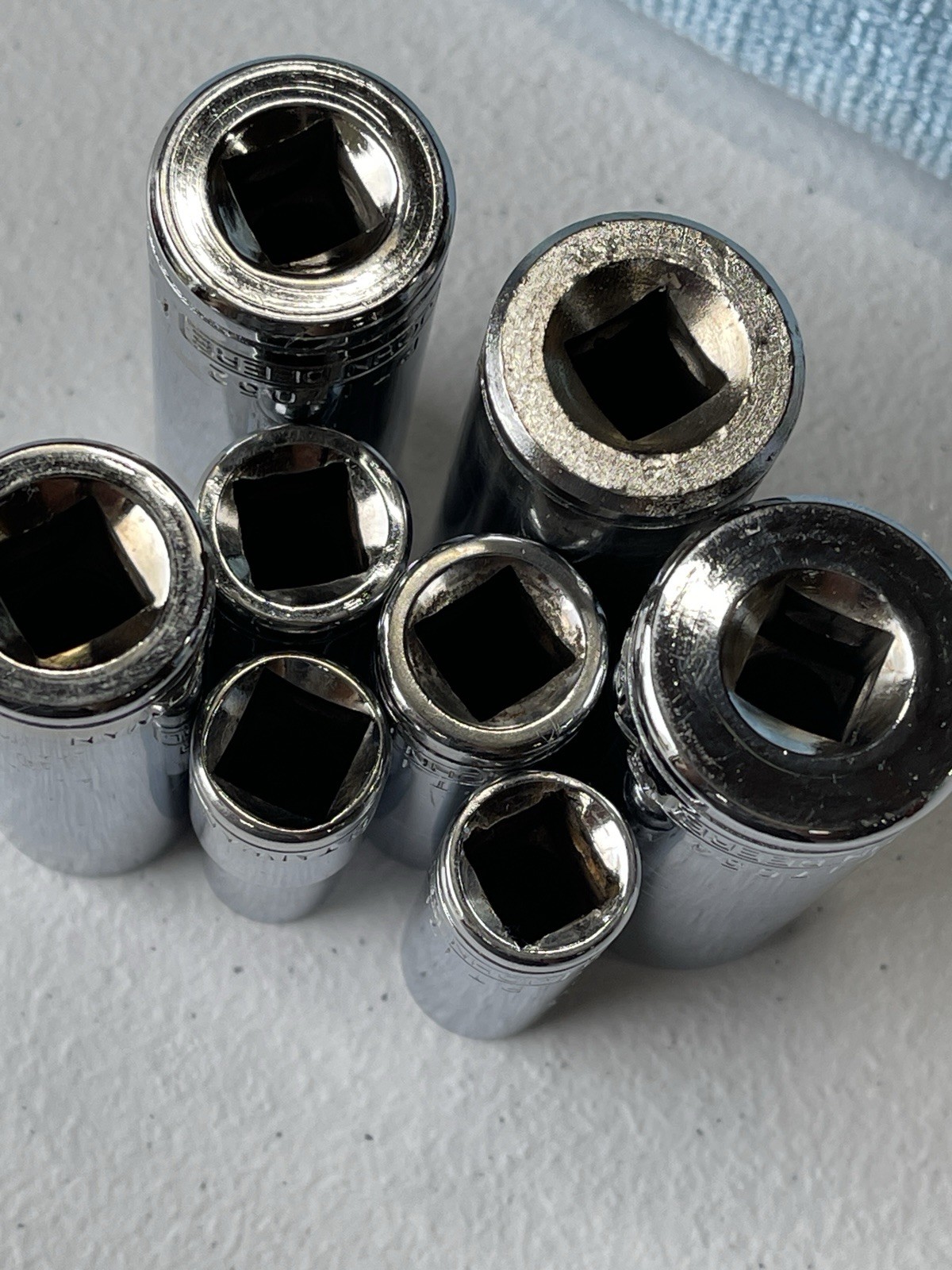 Lot Of 8 John Deere SAE Sockets 3/8” Drive 3/8-13/16 Tools