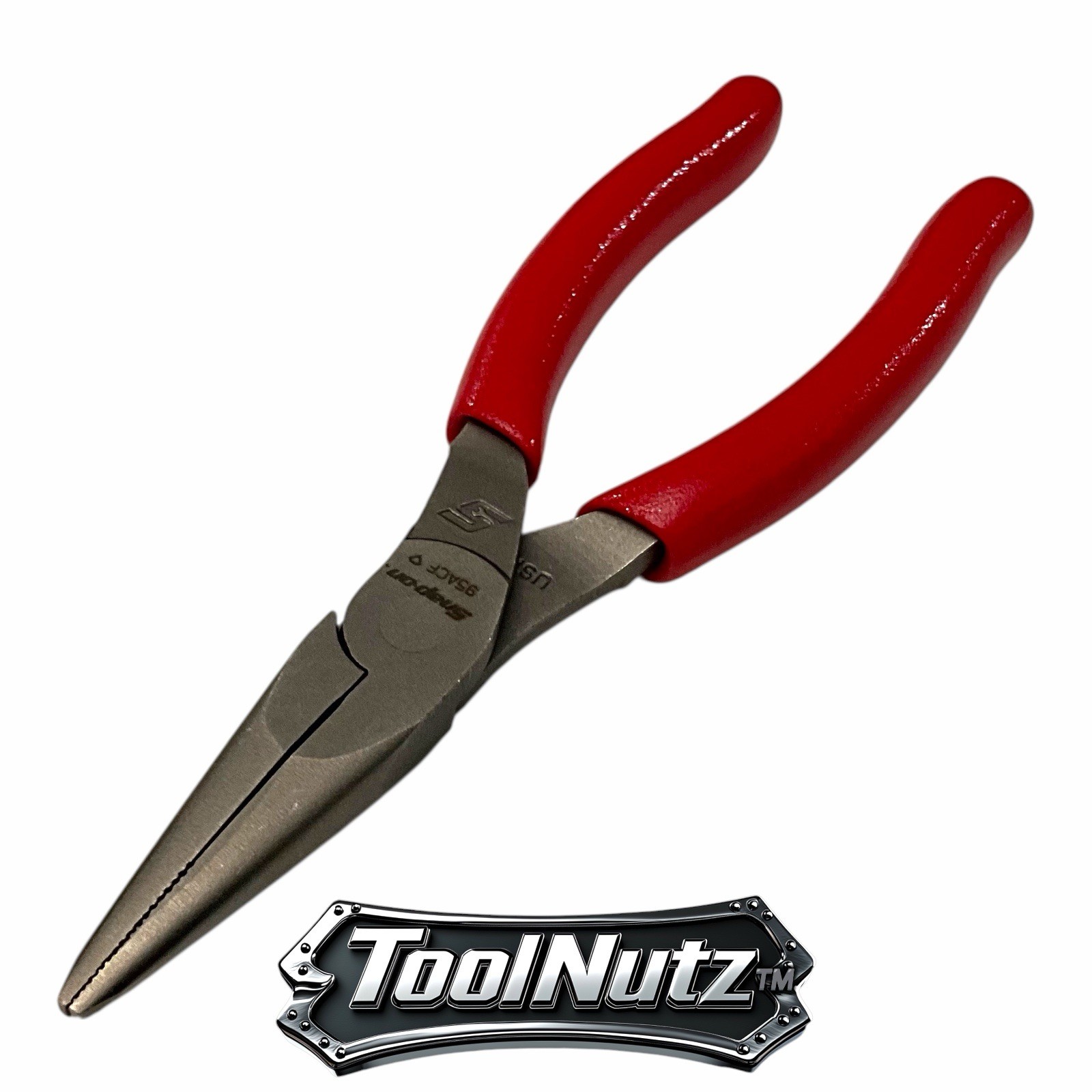 Snap-on Tools NEW 95ACF 6″in. RED Soft Grip Rounded Jaw Needle Nose Pliers USA
