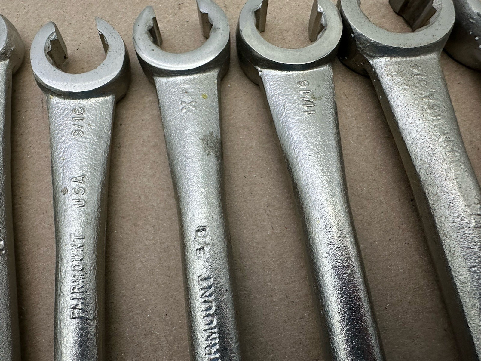 Fairmount 9pc Single End Flare Nut Line Wrench Set USA 3/8″-1″ Very Nice Shape
