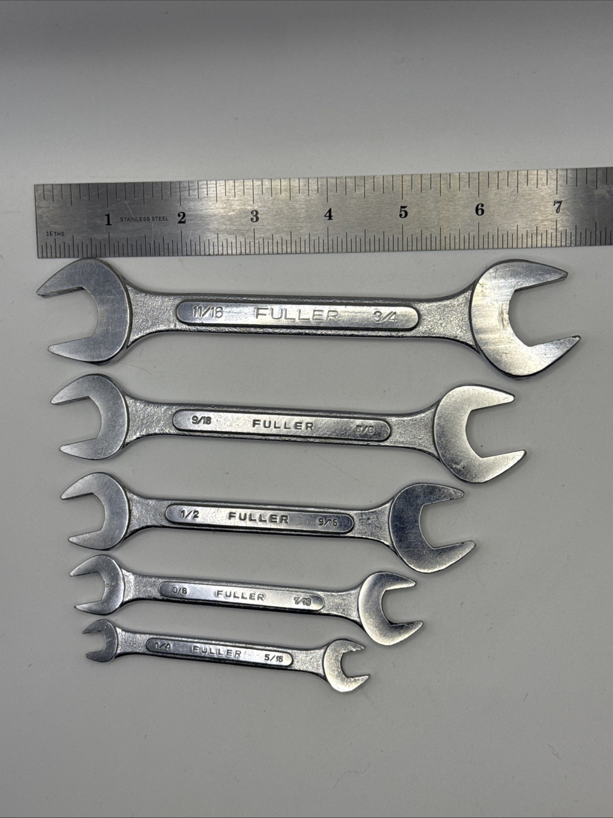 Fuller 5 Piece Open End Wrench Set 11/16” To 1/4” w/Pouch Vintage Japan