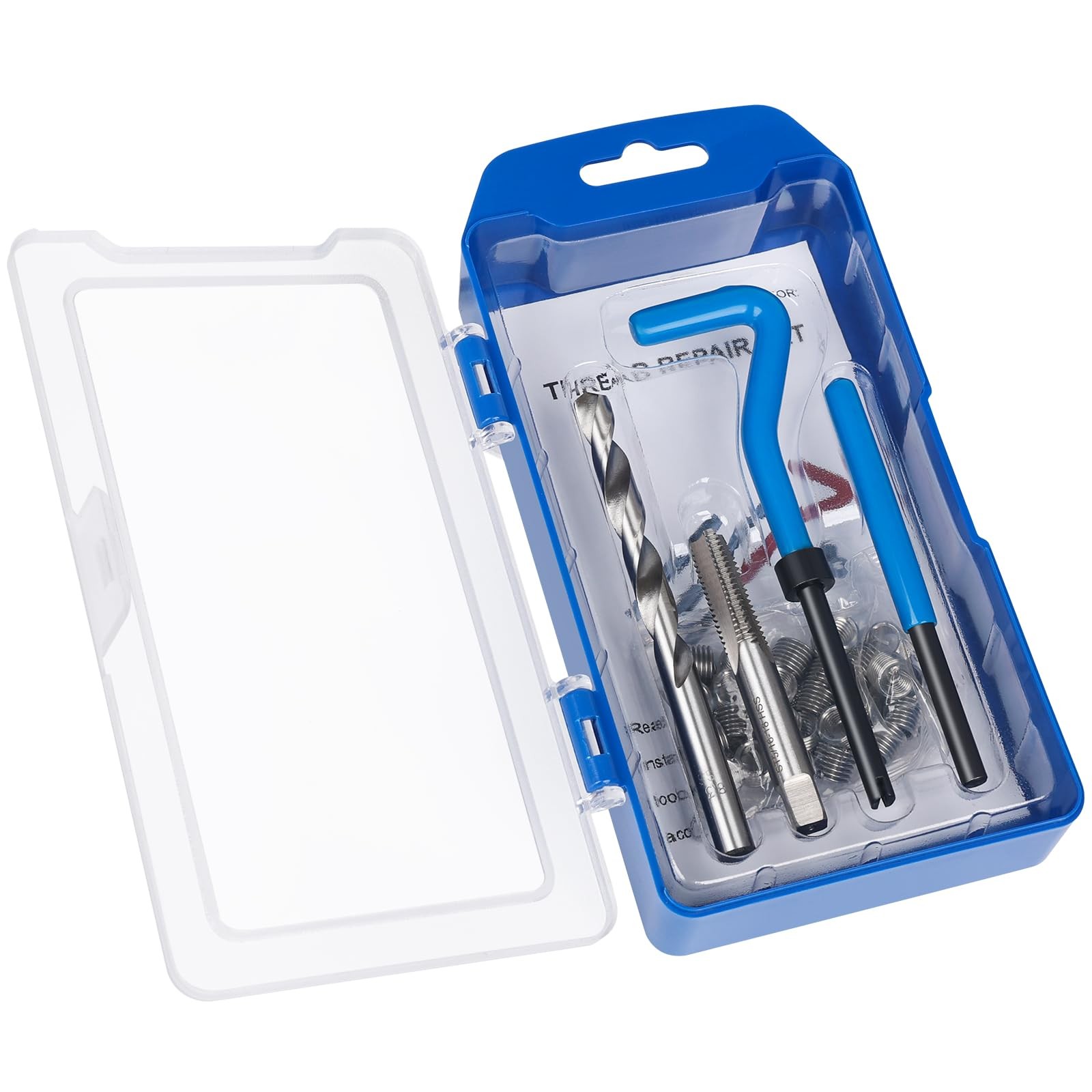 30 Pcs SAE Helicoil Thread Repair Kit 5/16-18 Inch with HSS Drill Rethreading