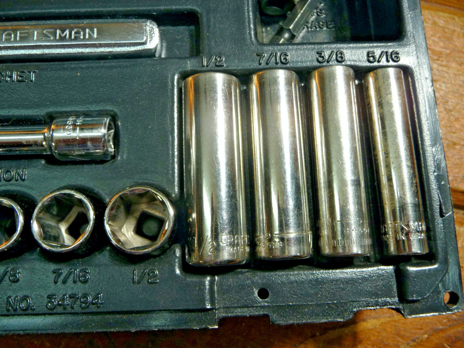 Vintage Craftsman 17 pc Socket Ratchet Portable Set Standard No. 34794 Sockets