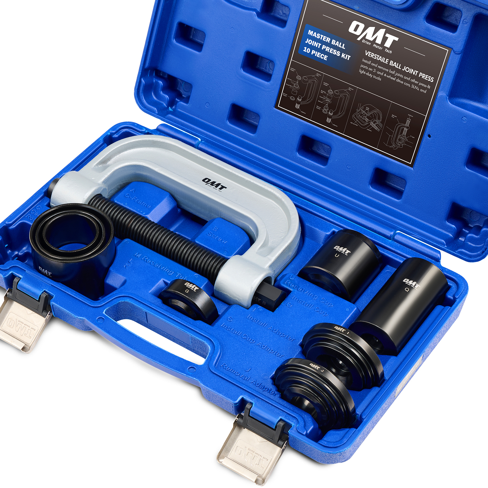 Heavy Duty 4 in 1 Ball Joint Press & U Joint Removal Tool Kit w/ 4 x 4 Adapters