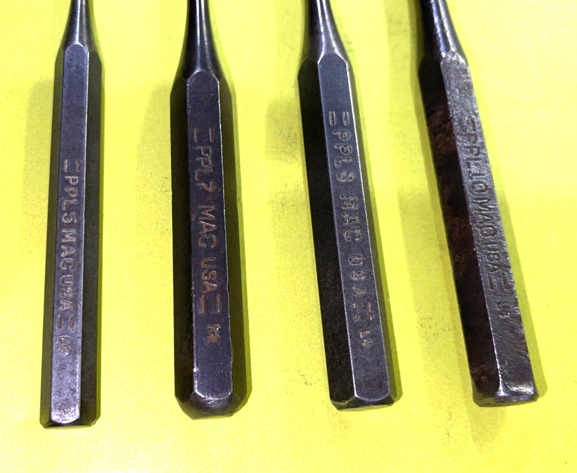 MAC TOOLS 4 PIECE LONG PIN PUNCH 5/32-5/16 SET FREE SHIPPING IN THE US