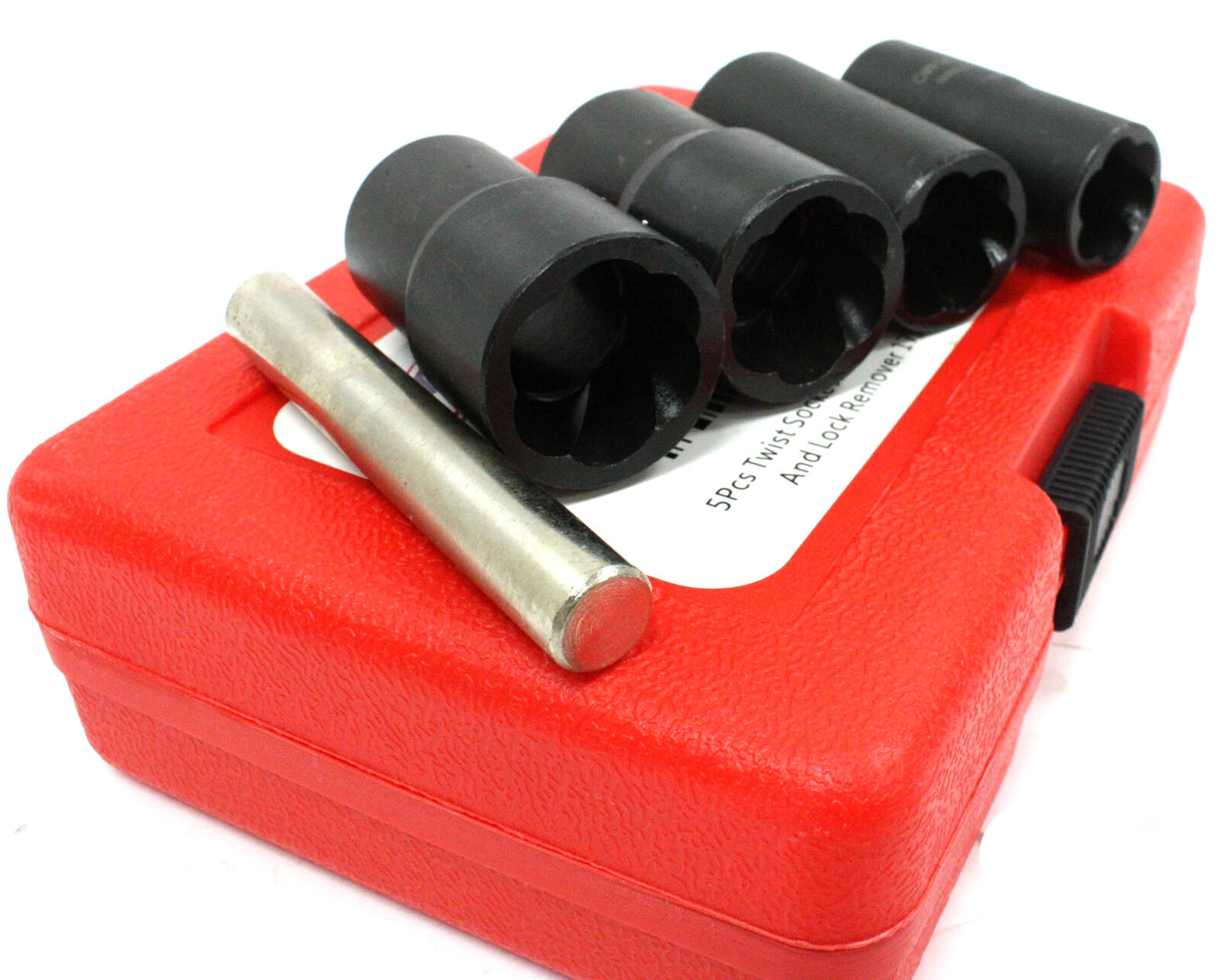 5pc Twist Socket Set 17mm 19mm 21mm & 22mm Damaged Rounded Worn Nut Remover 1/2″