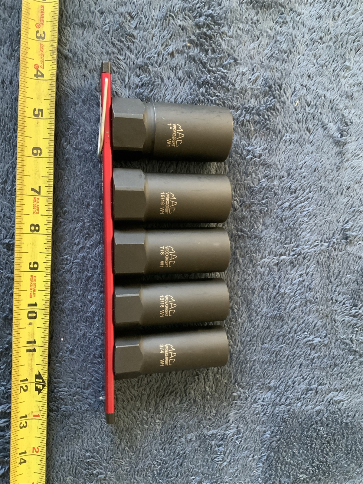Mac Tools 5pc 1/2” Drive R.B.R.T. Sae Deep Extractor Socket Set…..see Pics…