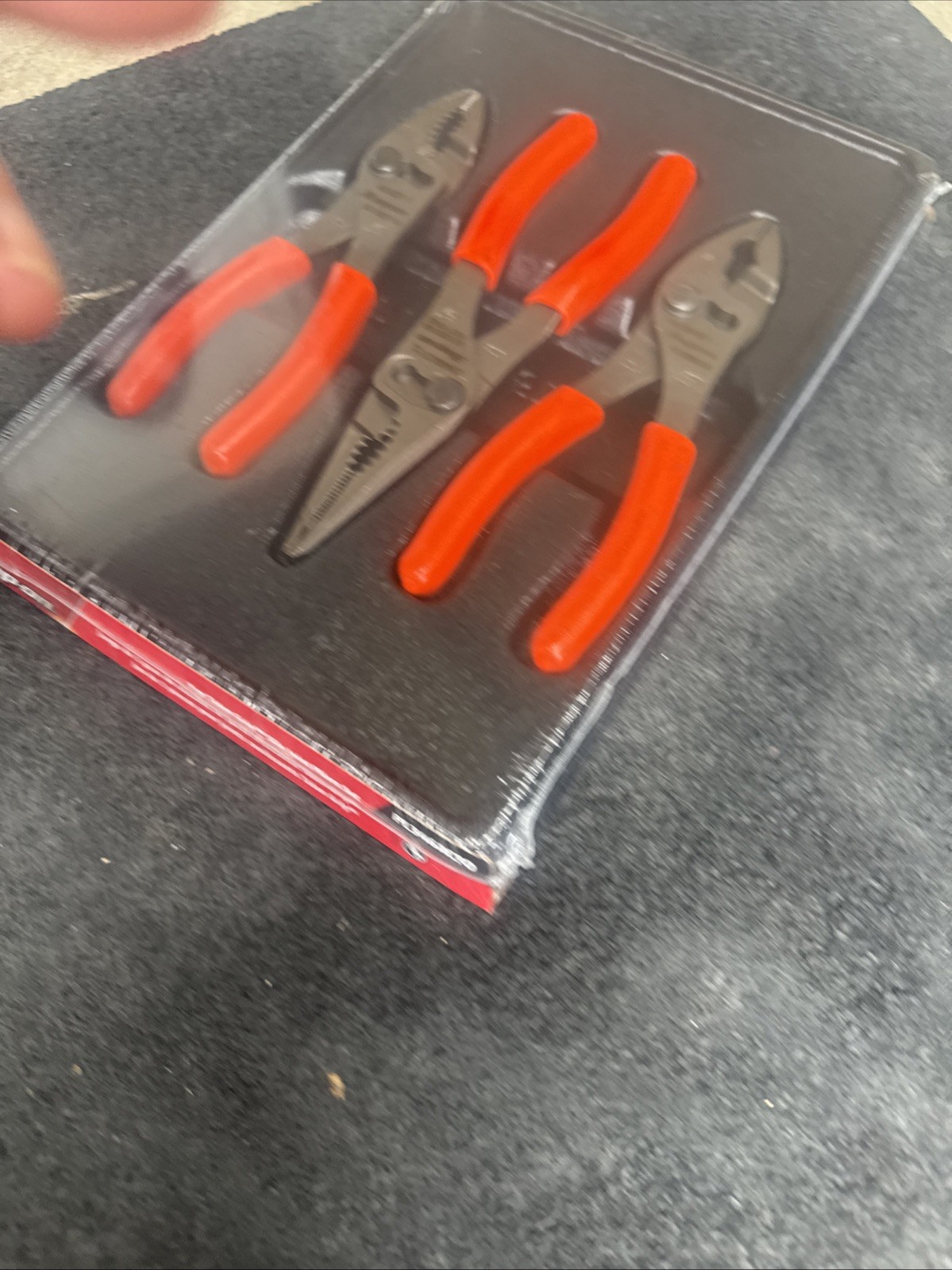 For Snap-on Tools USA NEW Orange 3pc Soft Grip Slip Joint Pliers Set PL346ACFO