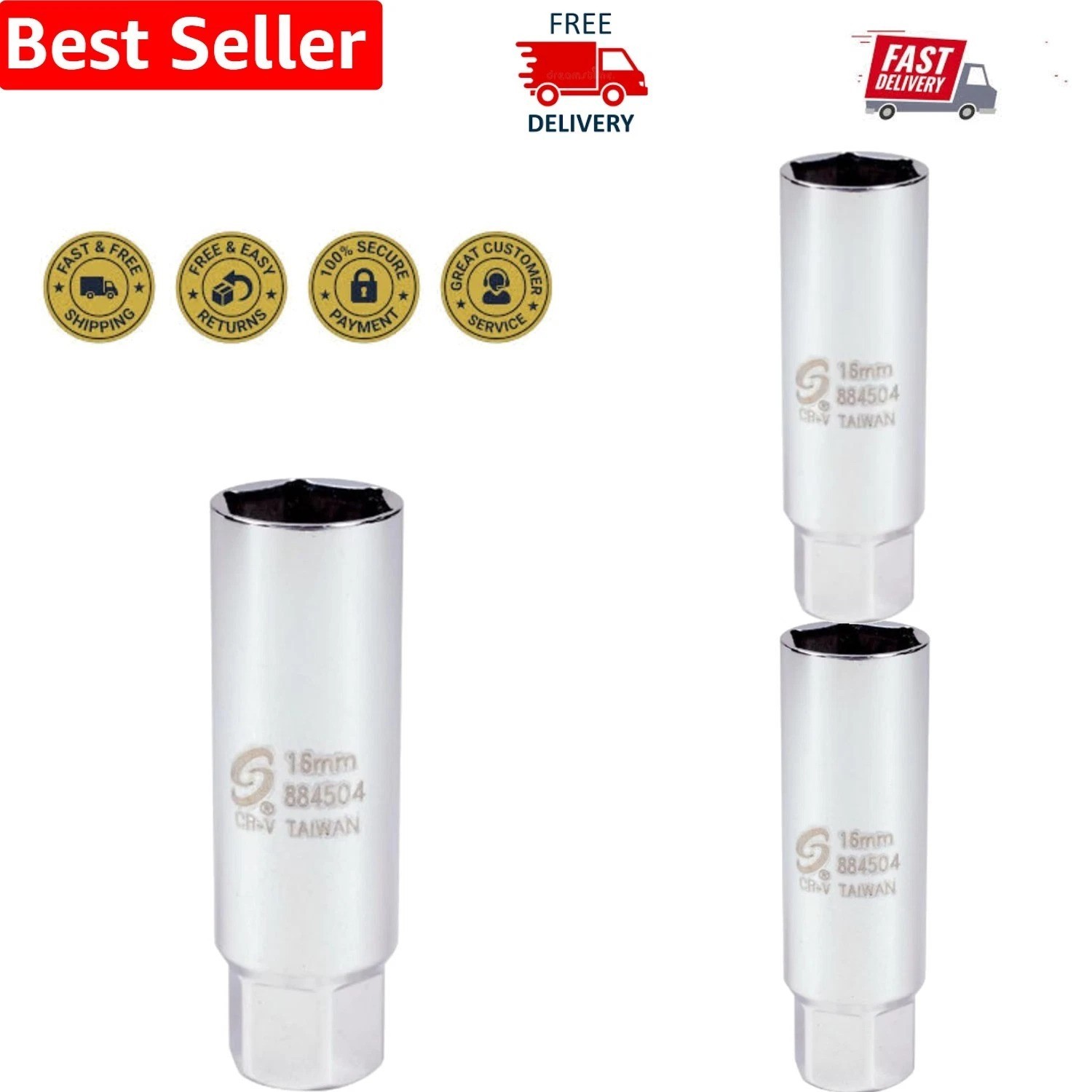 3/8″ Drive 16mm Thin Wall Spark Plug Socket – Durability & Precision