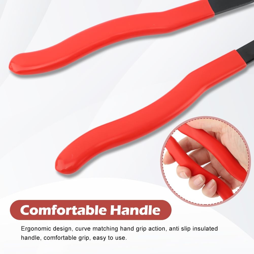 CV Boot Clamp Plier with 10PCS Stainless Steel Clamps, Small and Red