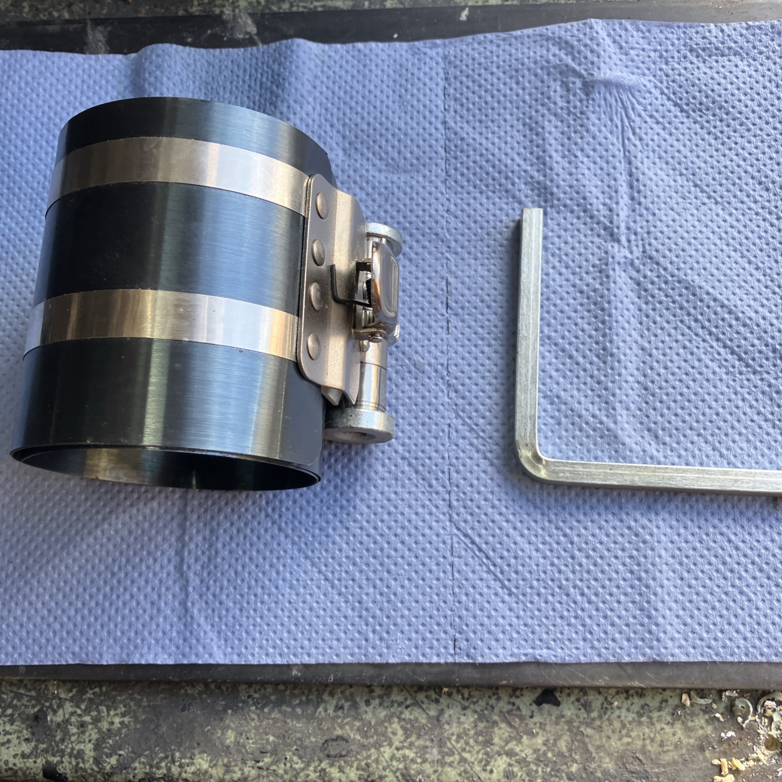 1Pack Manganese Steel Piston Ring Compressor 50-125mm Ratchet Type Quick Release