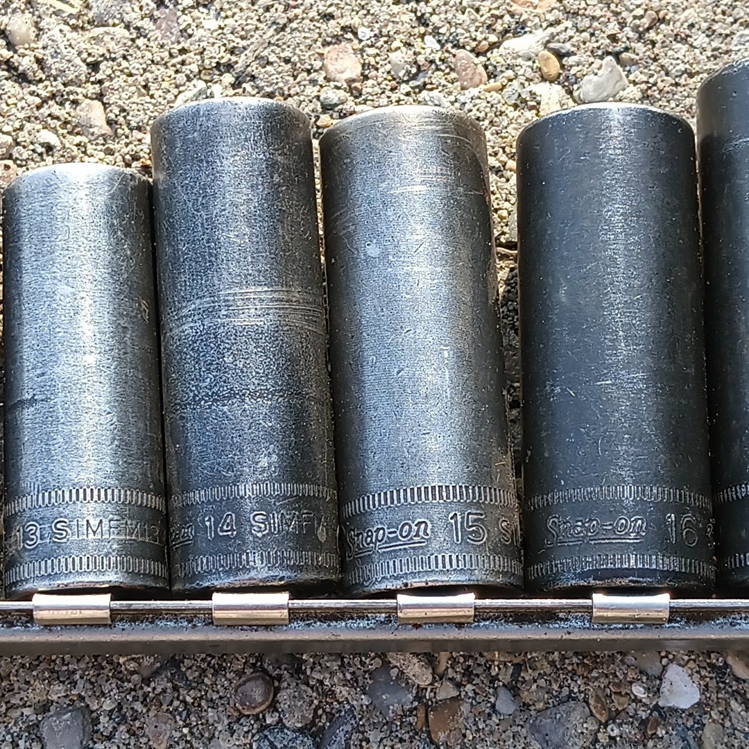 Snap-On SIMFM Set 3/8″ Drive Metric Deep 6 Point Impact Socket 8mm – 19mm Rail