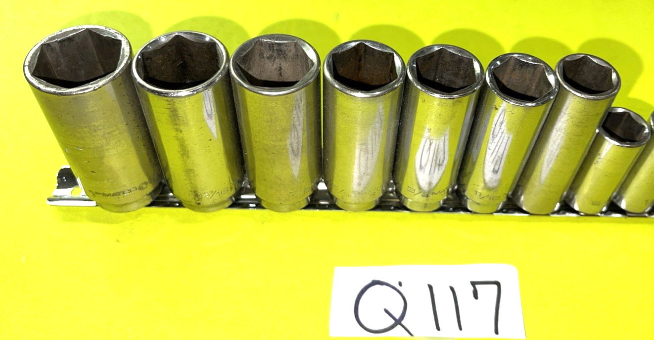MATCO TOOLS 12 PIECE 3/8 DRIVE SAE. DEEP 6 POINT SOCKET SET 5/16 THROUGH 1 INCH