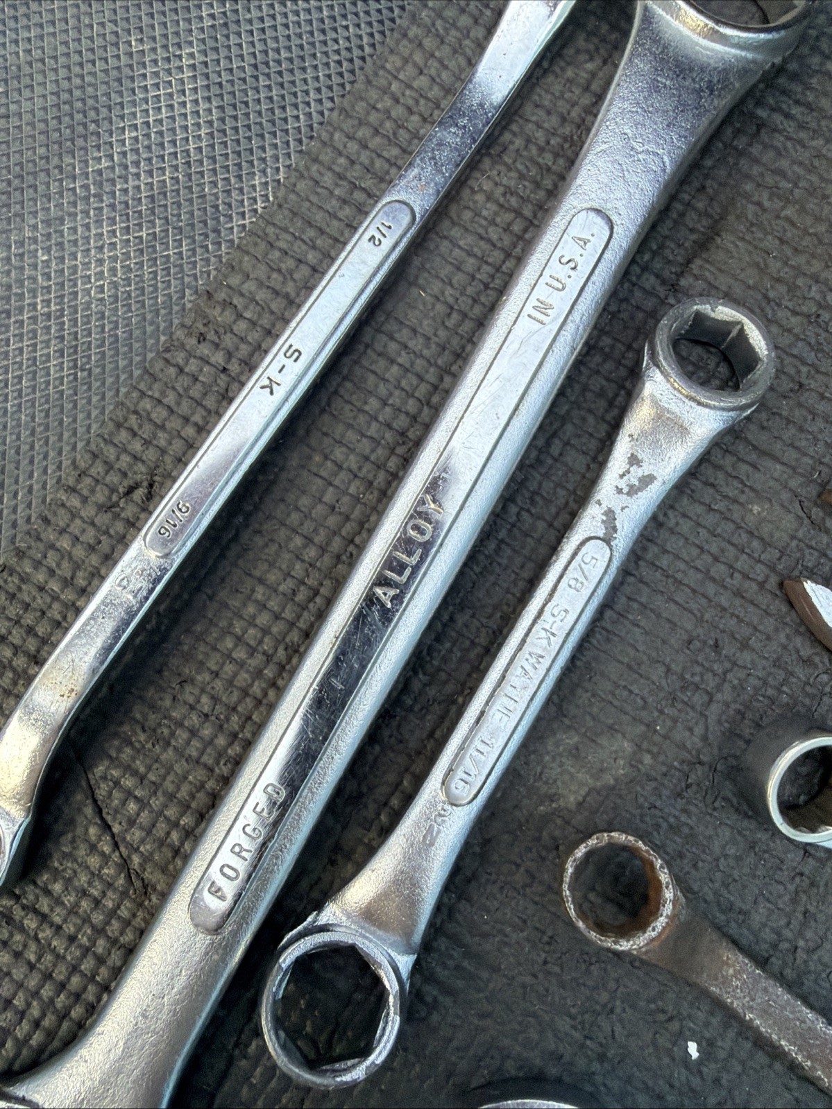 SK Tools USA S-K Large Wrench Lot 17pcs 1 Broken Rest of C-26 C-30 SAE Metric Tr