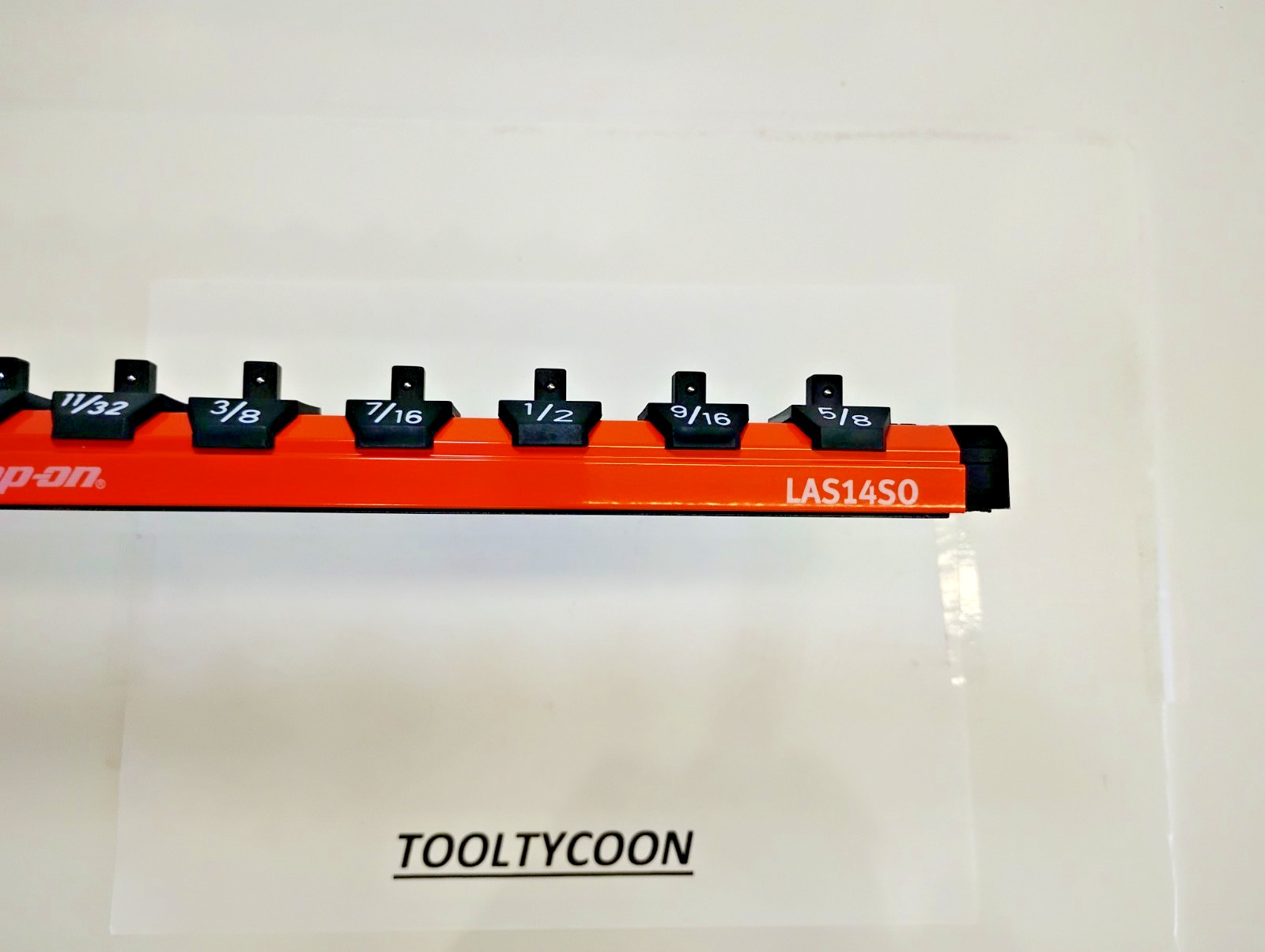 Snap-on Tools NEW ORANGE 1/4″ Drive SAE 14 Post Lock-A-Socket Rail LAS14S0