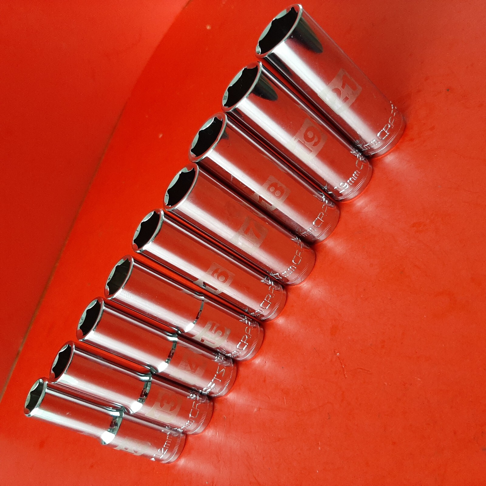 NEW CRAFTSMAN Easy Read 9 Piece 1/2 Drive DEEP METRIC 6 point Socket Set 12-21mm