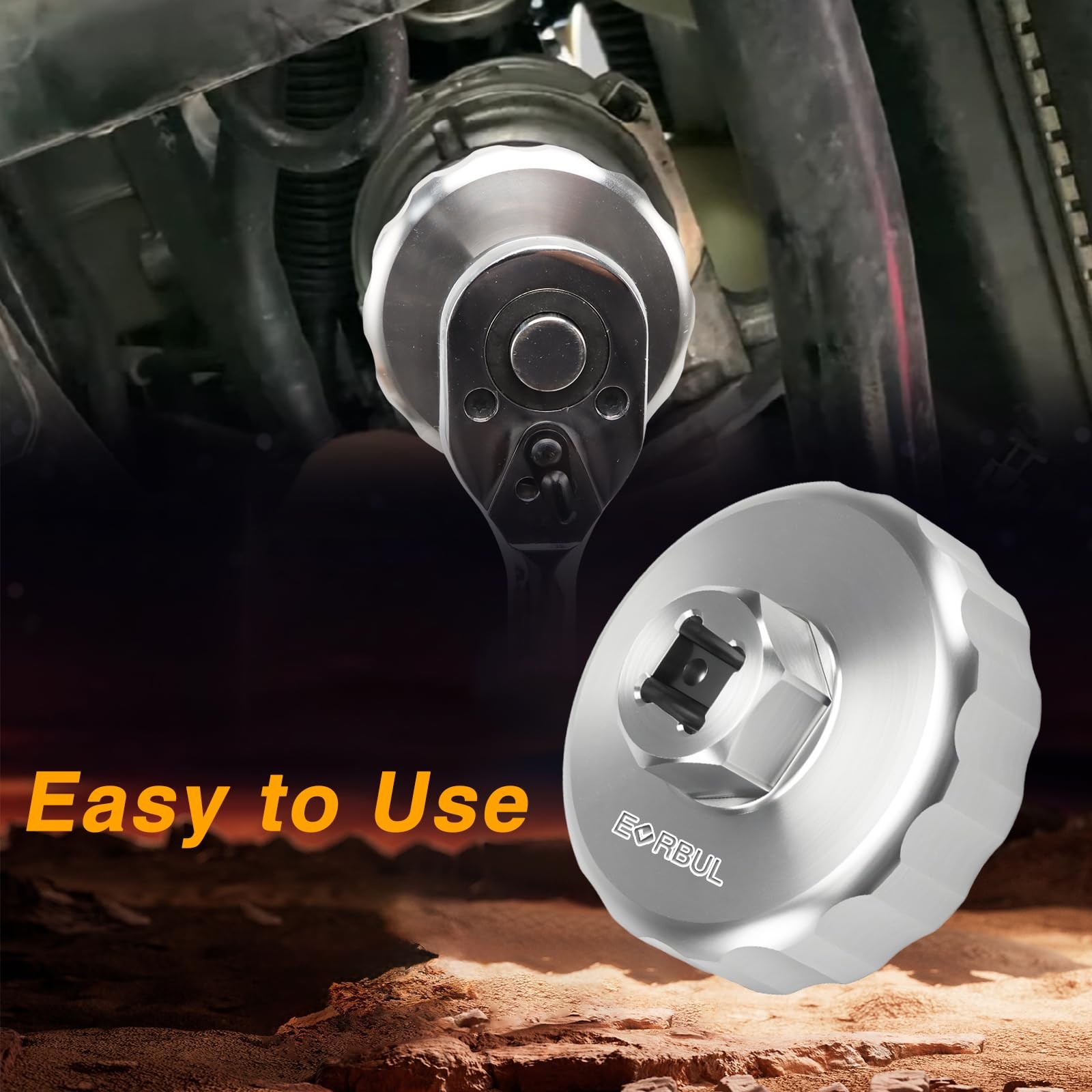 EVRBUL Upgraded 64.3mm Oil Filter Cap Wrench Tool 14 Flute for Toyota Lexus SS