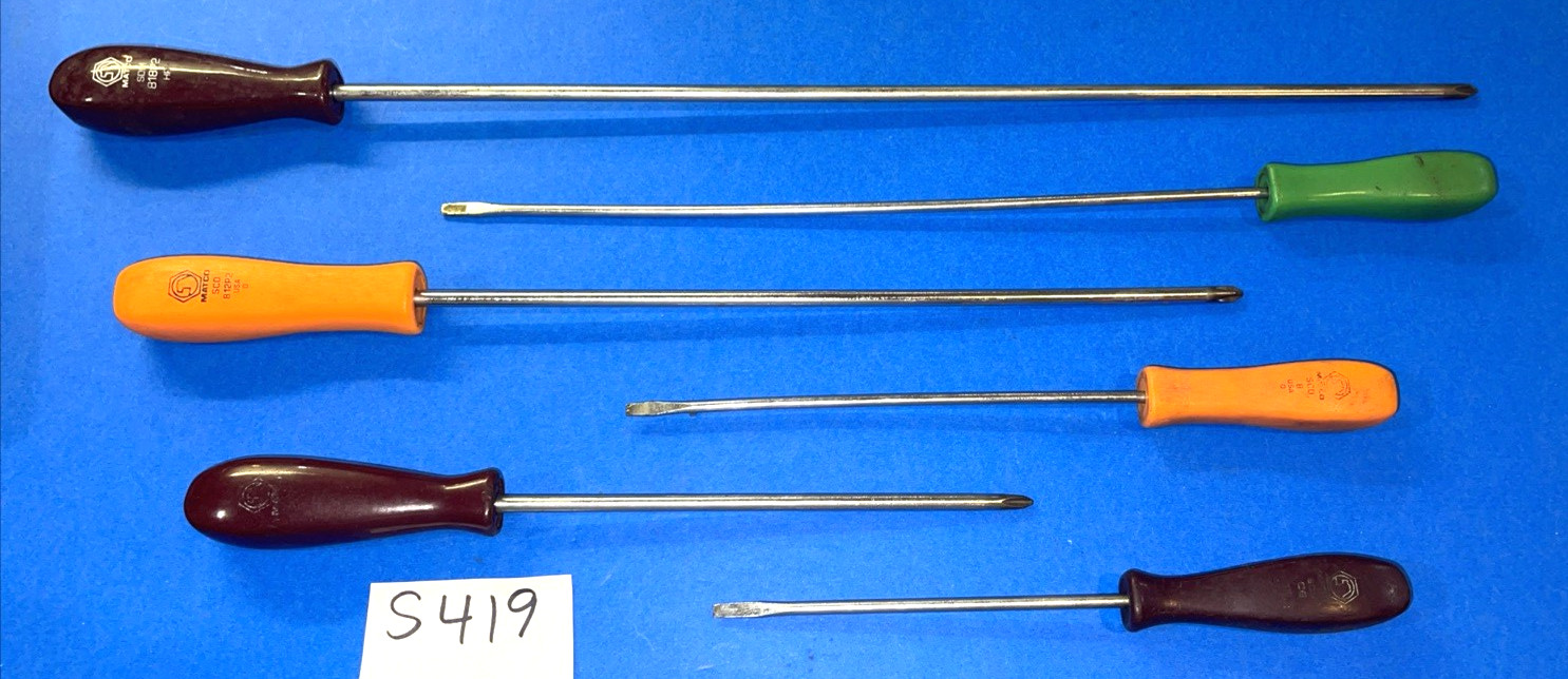 MATCO TOOLS 6 PIECE MULTI STYLE HANDLE EXTRA LONG SCREWDRIVER SET 9-1/2- 22 IN.