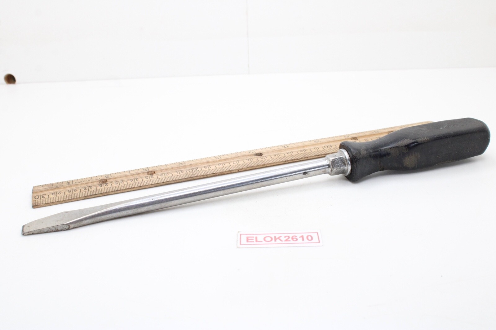 Snap-on SSD8 3/8″x12.5″ Flat/Slotted Black Hard Handle Screwdriver USA