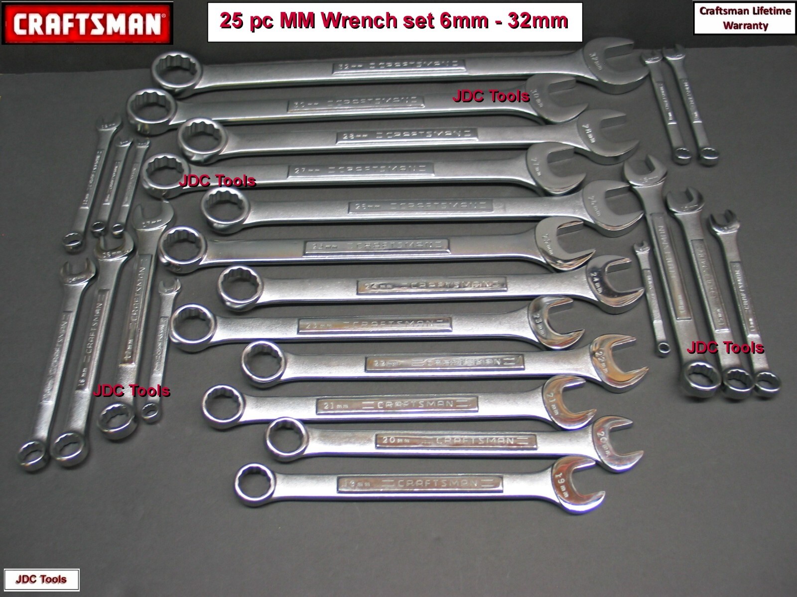 CRAFTSMAN 25 pc Metric Combination Wrench Set 6MM – 32MM NEW