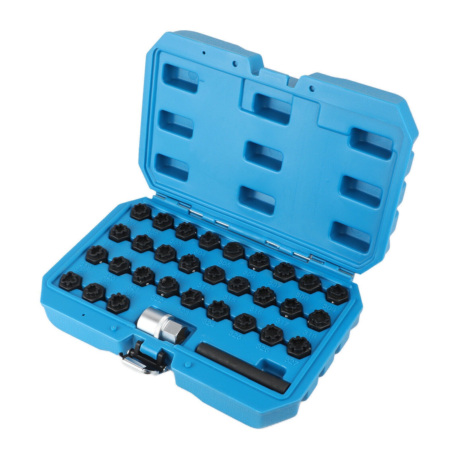 32pc Wheel Lock Lug Nut Master Key Set Removal Socket Tool Kit for Mercedes-Benz