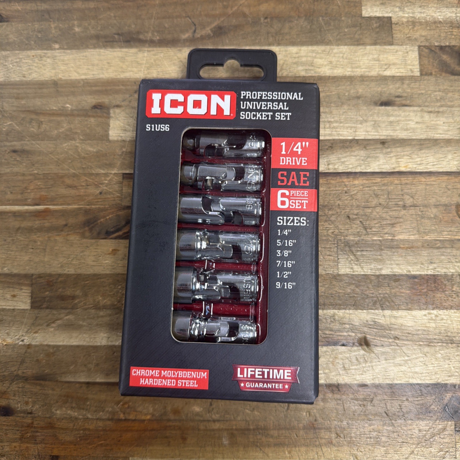 ICON S1US6 PROFESSIONAL UNIVERSAL SOCKET SET SAE 1/4″ DRIVE