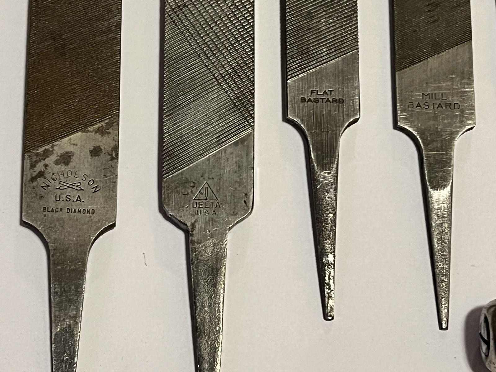 Vintage File set 12 pc Heller Nicholson New Britain Mill Flat Bastard Half Round