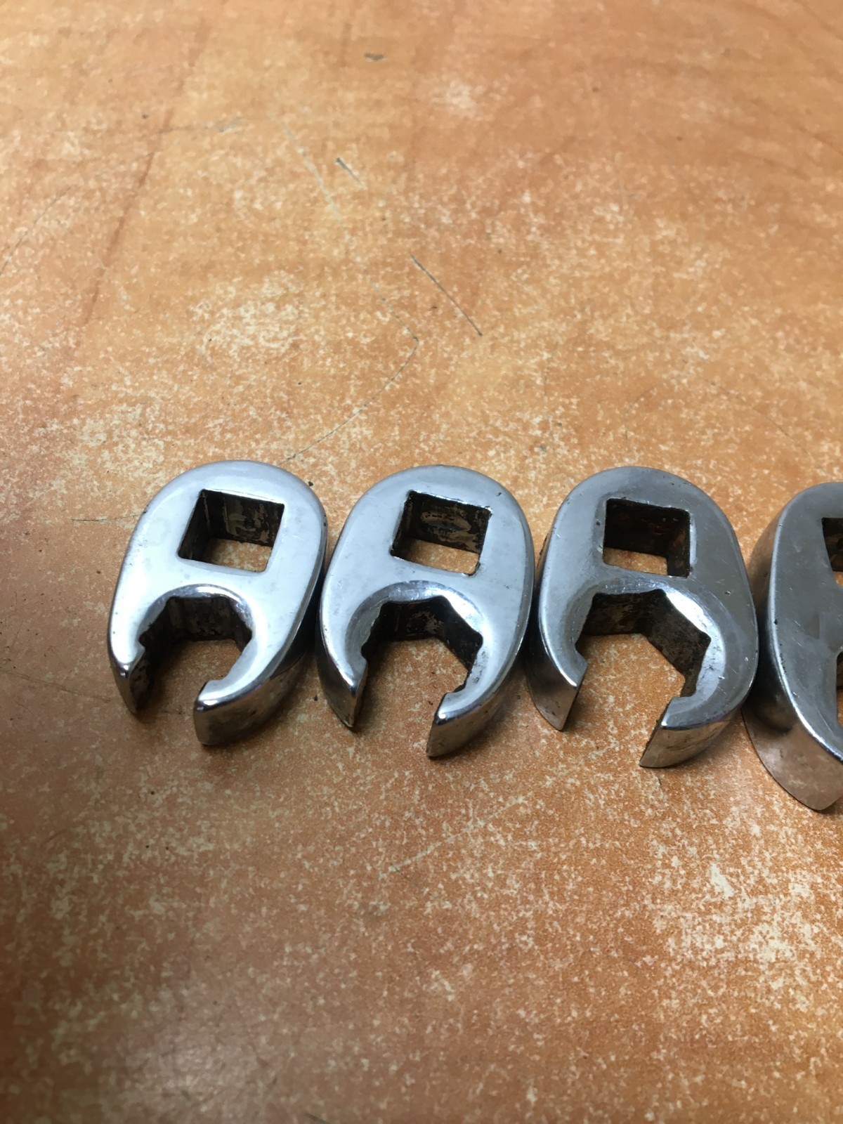 Vintage Snap On 7 Pc. Crowfoot Flare Nut Set 207S-FRH 3/8 Drive 3/8-3/4 COMPLETE