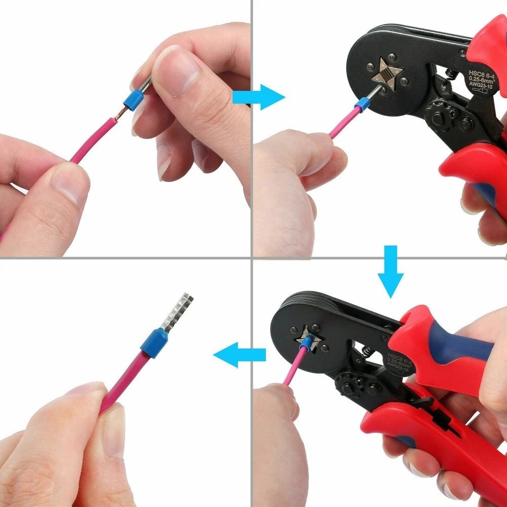 Ferrule Crimping Tool Kit Self-adjustable 1200pc Terminal Wire Crimper Pliers