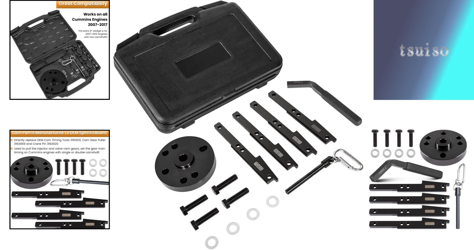 Durable Heavy Duty Cam Timing Tool Kit for Cummins ISX QSX X15 Engines 2007-2017