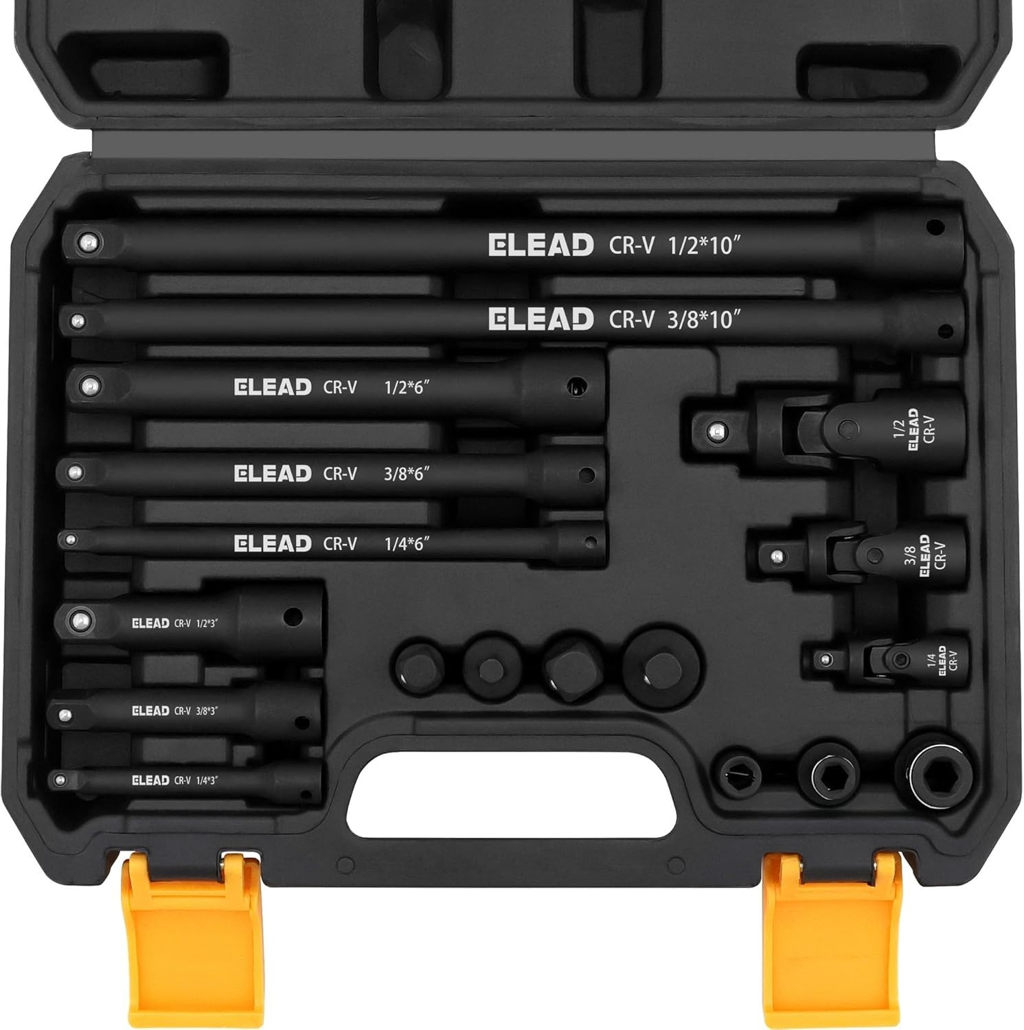 18-Pieces Impact Socket Extension Set: 1/4″, 3/8″ & 1/2″ Drive Socket Extension
