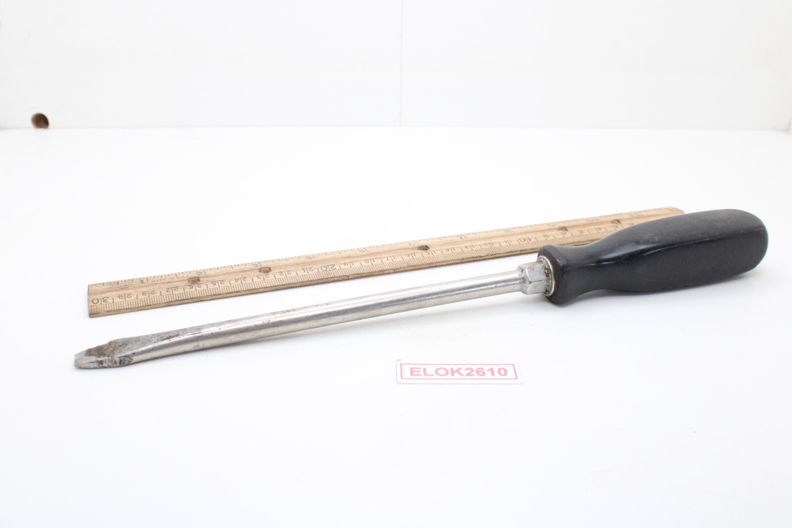 Snap-on SSD8 3/8″x12.5″ Flat/Slotted Black Hard Handle Screwdriver USA