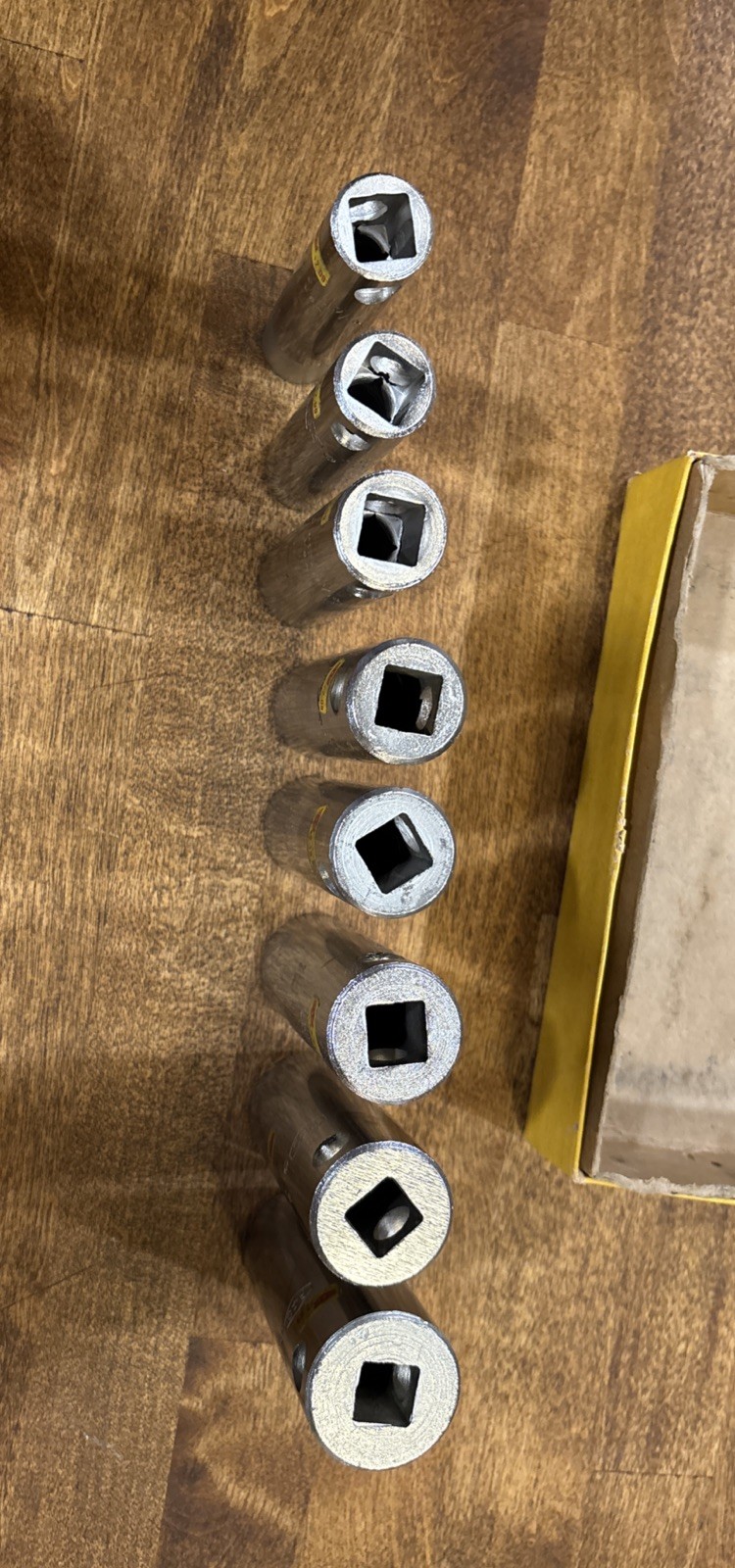 Vintage 1965 P&C 12-Point 1/2″ Deep Socket Set 8 Piece + Breaker Bar – NEW NOS