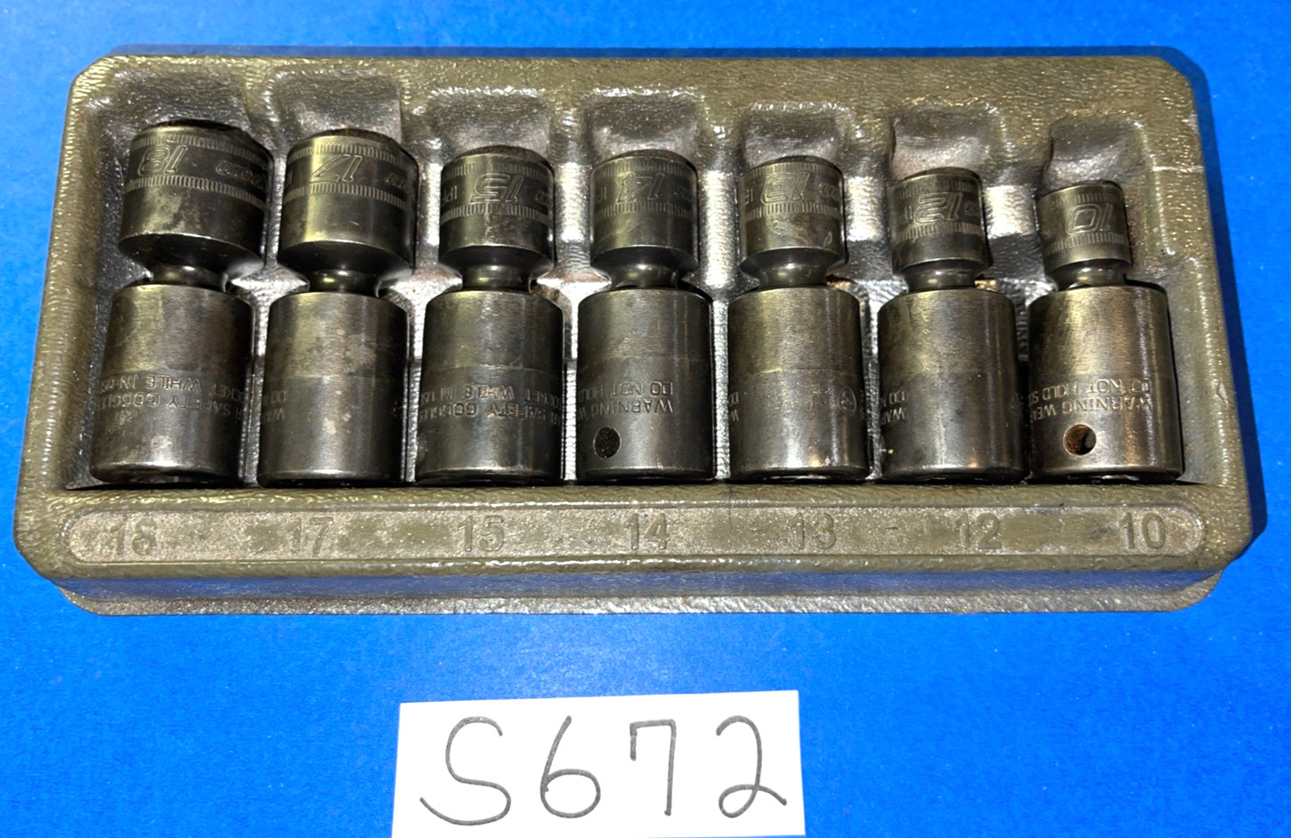 SNAP-ON TOOLS 7 PIECE 3/8 DRIVE METRIC SHORT SWIVEL IMPACT SOCKETS 207IPFM